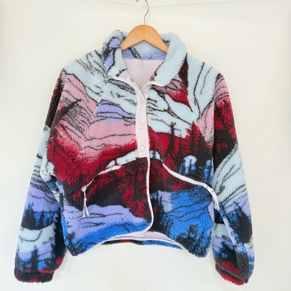 🌟Free People Hit the Slopes Printed Fleece Jacket🌄